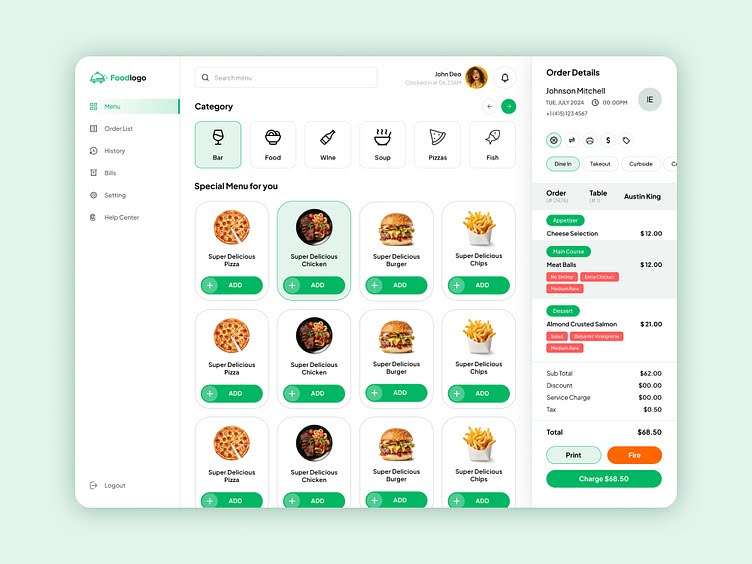 Menu Updates in a Restaurant Management System